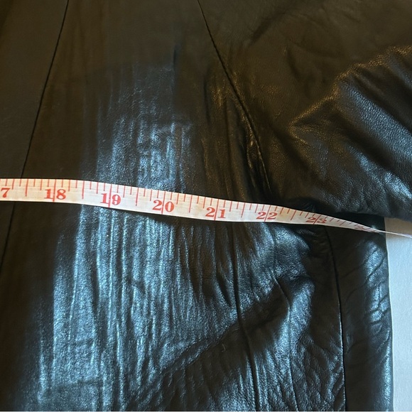 Vintage oversized buttery leather long black coat jacket puffed shoulder size M - Picture 14 of 15